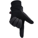 Deerskin Warm and Cold-proof Ski Gloves in Black - SGHFY0001-B