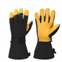 Winter Cowhide Warm Ski Gloves in Black and Yellow - SGHFY0005-FY
