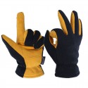 Winter Thick Buckskin Thermal Gloves in Black and Yellow - SGHFY0014-YB
