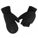 Polar Fleece Flip Cover Thermal Gloves in Black - SGHFY0017-B