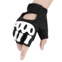 Mens Summer Half Finger Cycling Gloves in White and Black - SGHFY0033-BW