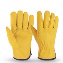 Sheepskin Abrasion-Resistant Work Gloves in Yellow - SGHFY0035-YR