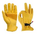 Leather Wear-Resistant Labor Protection Gloves in Yellow - SGHFY0036-Y