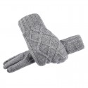Winter Ladies Knitted Thermal Gloves in Gray - SGHFY0038-G