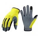 Touch Screen Breathable Labor Protection Gloves in Yellow and Gray - SGHFY0039-YGS