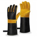 High Temperature Resistant Outdoor Barbecue Gloves in Black and Yellow - SGHFY0045-YB