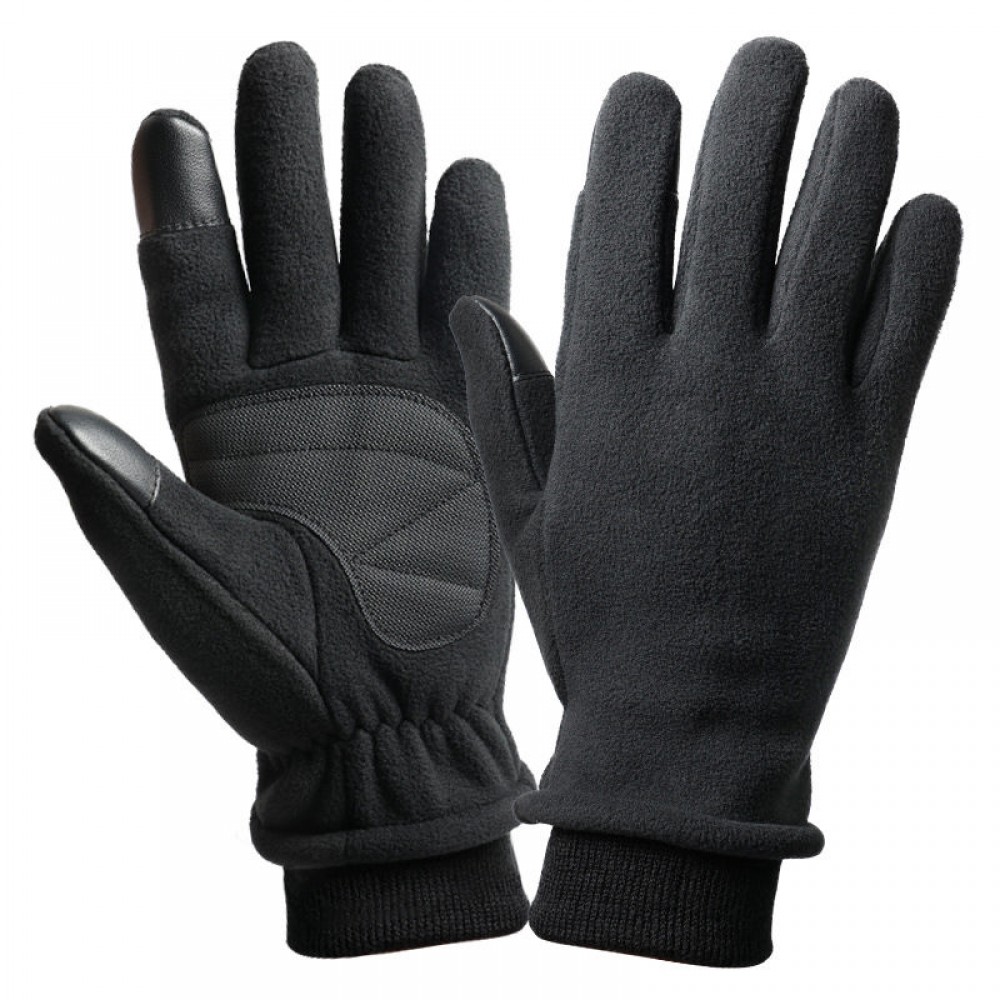 Polar Fleece Touchscreen Thermal Gloves in Black - SGHFY0003-B