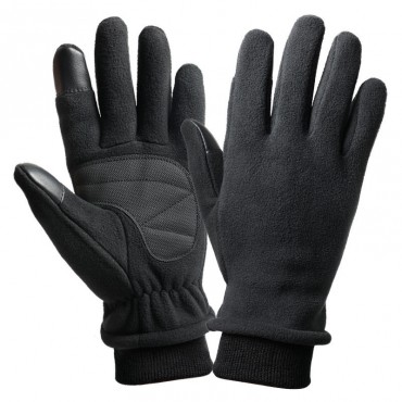 Polar Fleece Touchscreen Thermal Gloves in Black