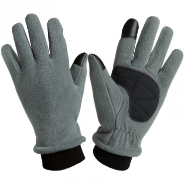 Polar Fleece Touchscreen Thermal Gloves in Gray