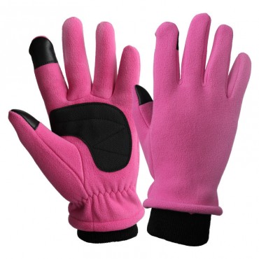 Polar Fleece Touchscreen Thermal Gloves in Pink