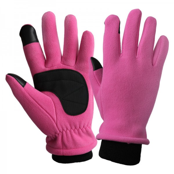 Polar Fleece Touchscreen Thermal Gloves in Pink