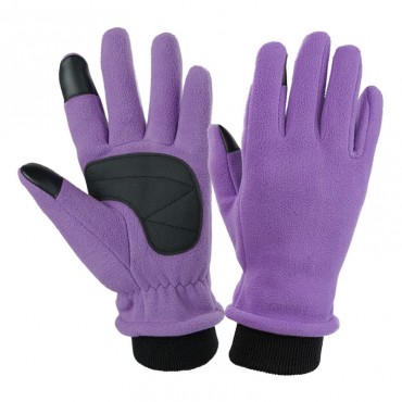 Polar Fleece Touchscreen Thermal Gloves in Purple
