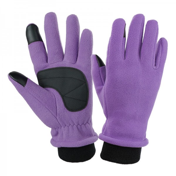Polar Fleece Touchscreen Thermal Gloves in Purple