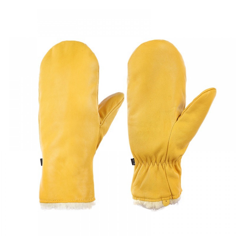 Sheepskin Thermal Ski Gloves in Yellow - SGHFY0006-Y