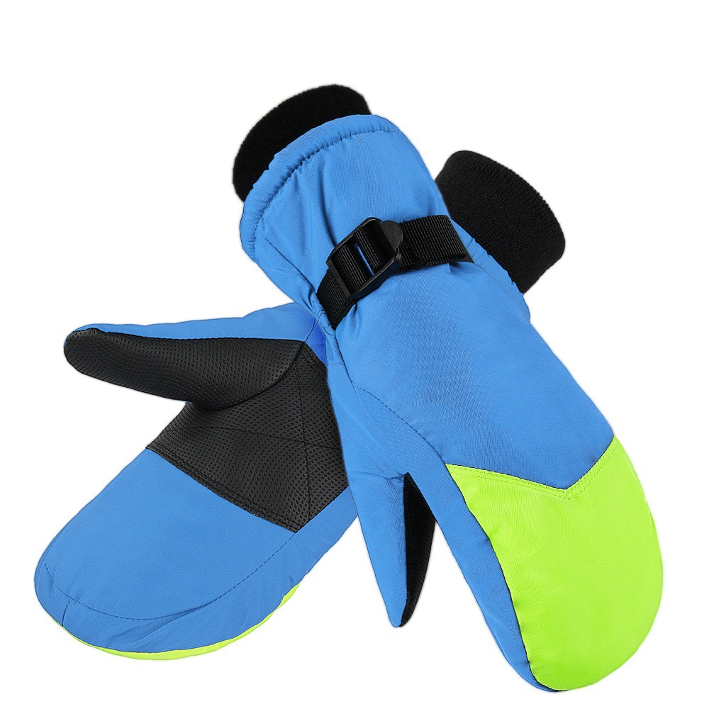Windproof Thermal Ski Gloves in Blue and Green - SGHFY0008-BG