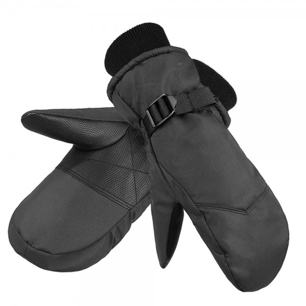 Windproof Thermal Ski Gloves in Black