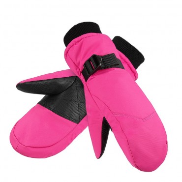 Windproof Thermal Ski Gloves in Pink