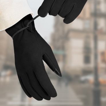 Fashion Deerskin Thermal Gloves in Black