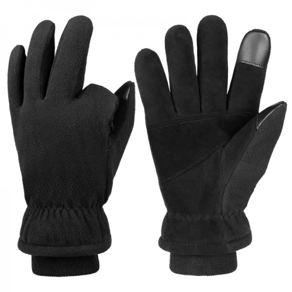 Winter Windproof and Waterproof Thermal Gloves in Black