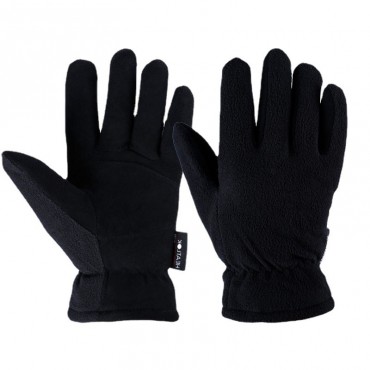 Winter Thick Buckskin Thermal Gloves in Black