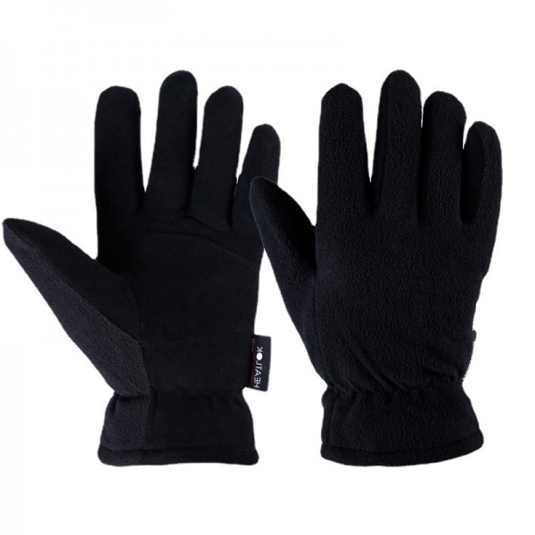 Winter Thick Buckskin Thermal Gloves in Black