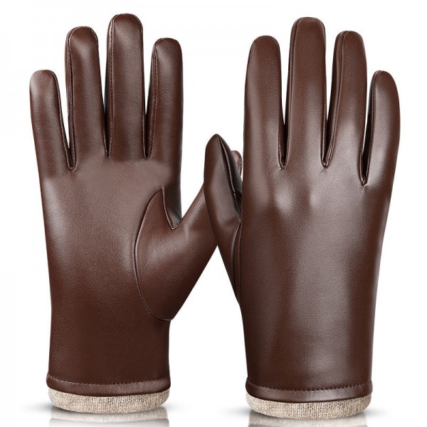 Winter Outdoor Windproof Thermal Gloves in Brown