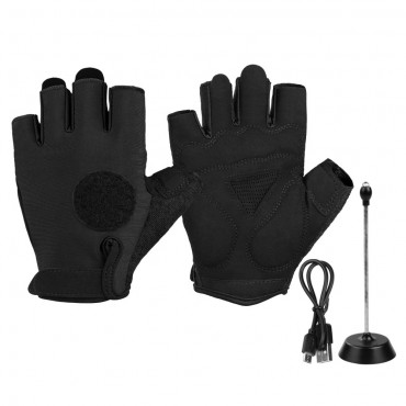 Black Half Finger Outdoor Cycling Gloves with LED Light