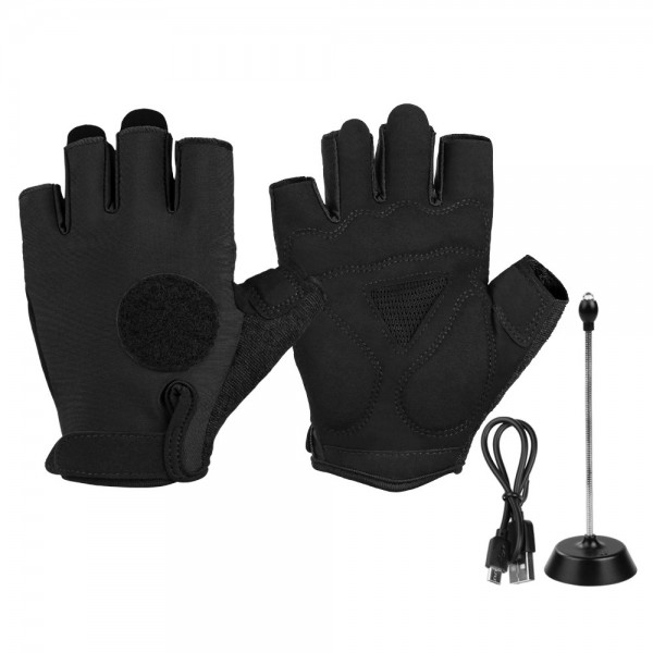 Black Half Finger Outdoor Cycling Gloves with LED Light