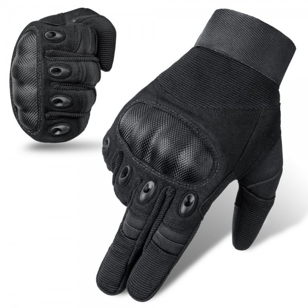 Touch Screen Hard Shell Tactical Gloves in Black