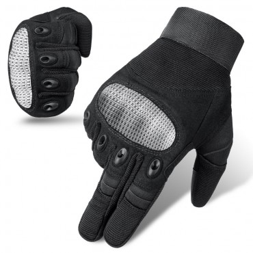 Touch Screen Hard Shell Tactical Gloves in Black and White