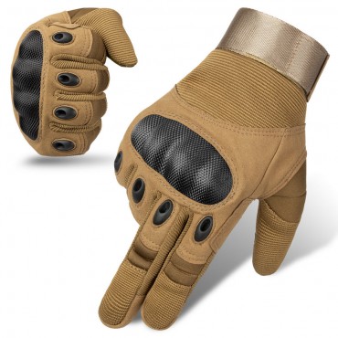Touch Screen Hard Shell Tactical Gloves in Khaki