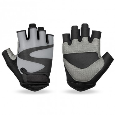 Men's Breathable Half Finger Cycling Gloves in Gray