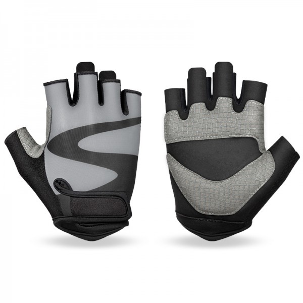 Men's Breathable Half Finger Cycling Gloves in Gray