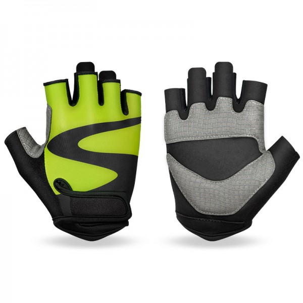 Men's Breathable Half Finger Cycling Gloves in Green