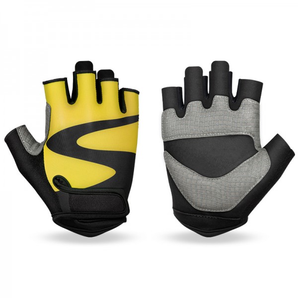 Men's Breathable Half Finger Cycling Gloves in Yellow