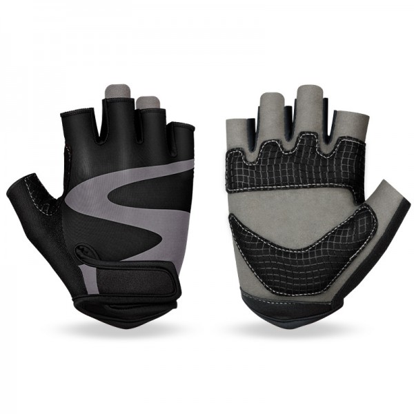 Women's Breathable Half Finger Cycling Gloves in Gray