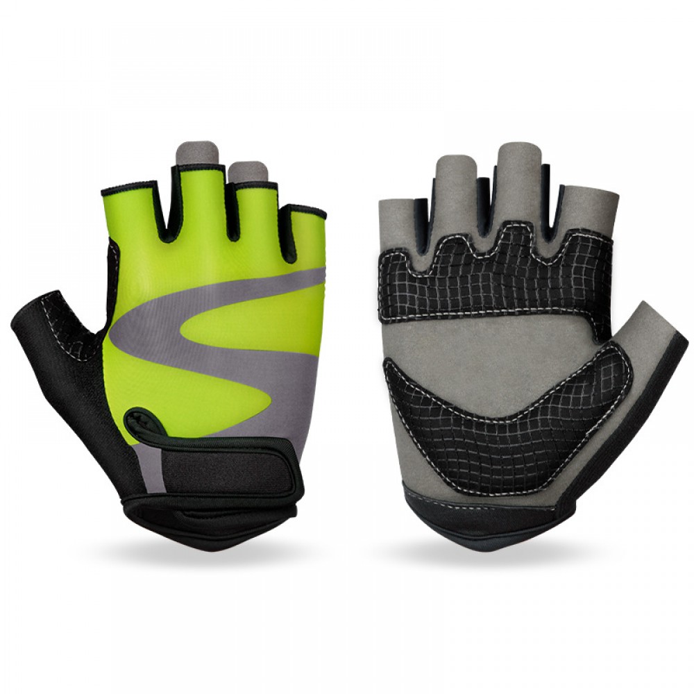 Womens Breathable Half Finger Cycling Gloves in Green - SGHFY0030-GR