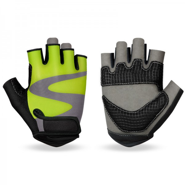 Women's Breathable Half Finger Cycling Gloves in Green