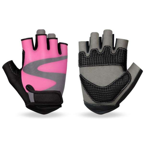 Women's Breathable Half Finger Cycling Gloves in Pink