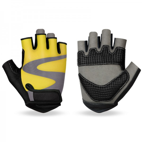 Women's Breathable Half Finger Cycling Gloves in Yellow
