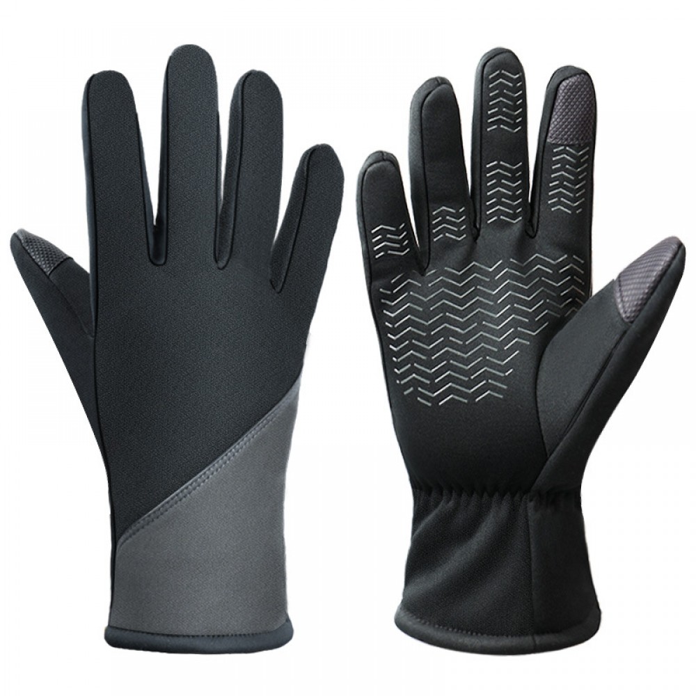 Winter Mens Outdoor Sports Gloves in Black and Gray - SGHFY0031-BG