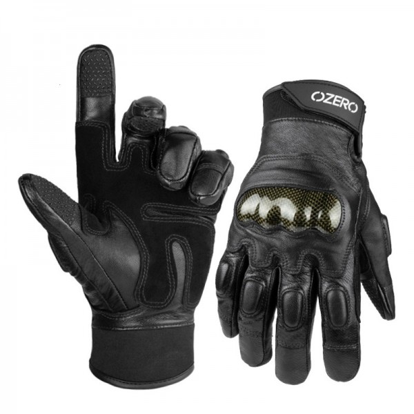 Men's Cowhide Impact Resistant Tactical Gloves in Black