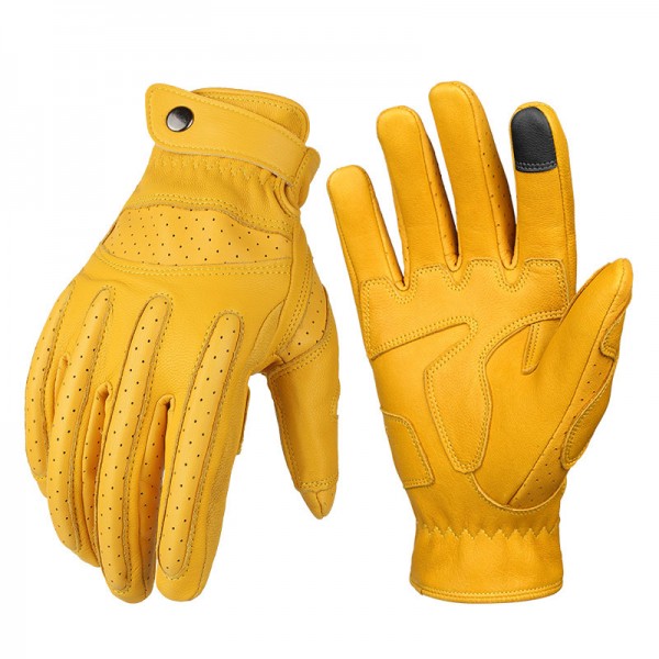 Non-Slip Wear-Resistant Motorcycle Riding Gloves in Yellow
