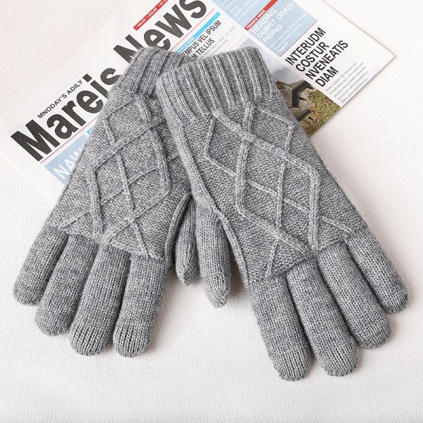 Winter Ladies Knitted Thermal Gloves in Gray