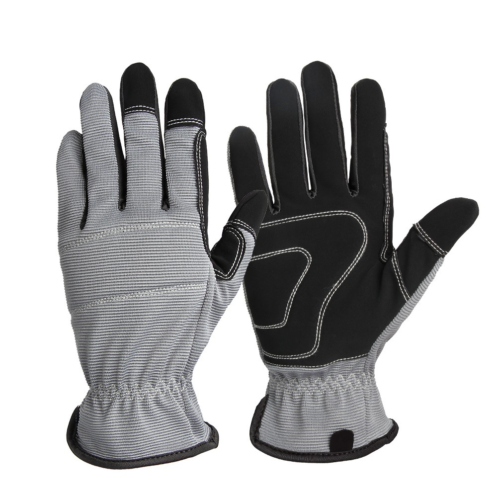 Wear-Resistant Labor Insurance Gardening Work Gloves in Gray and Black - SGHFY0041-BG