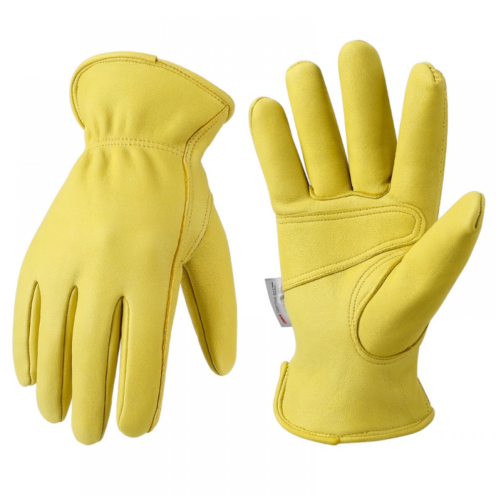 Winter Sheepskin Warm Work Gloves in Yellow - SGHFY0042-Y