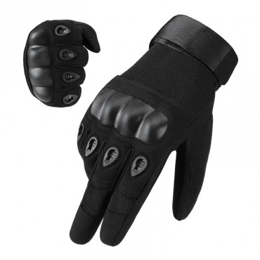 Men's Hard Shell Protective Tactical Gloves in Black
