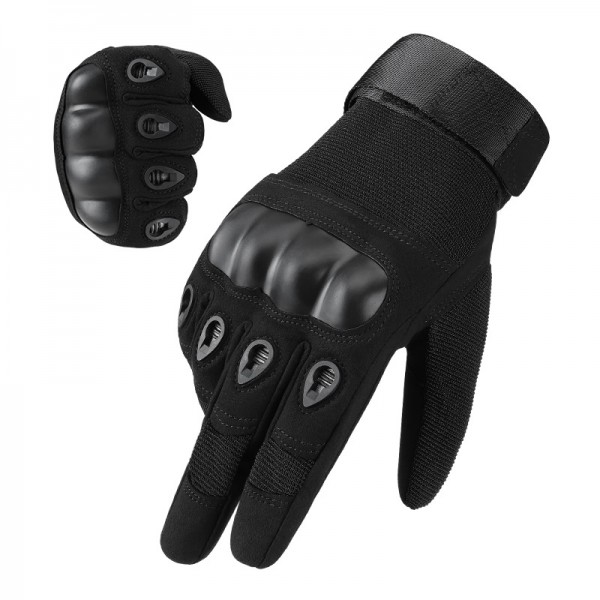 Men's Hard Shell Protective Tactical Gloves in Black