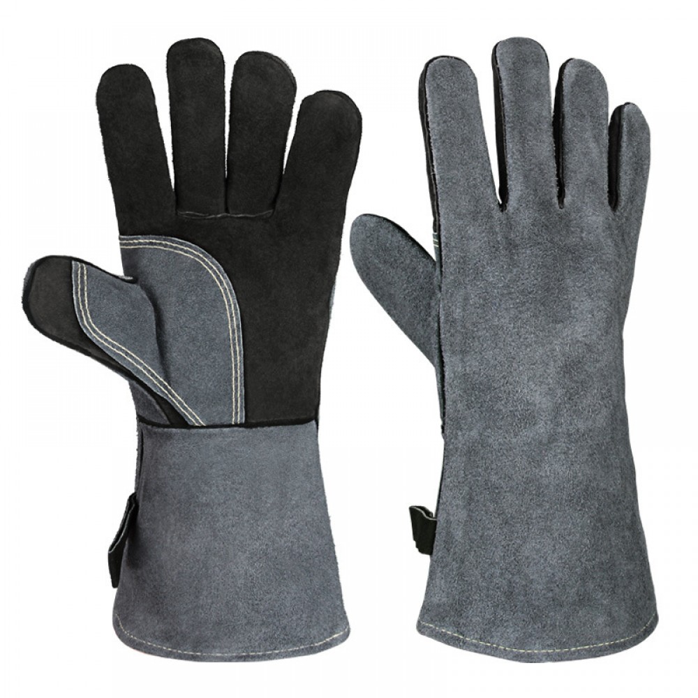 High Temperature Resistant Electric Welding Barbecue Gloves in Gray and Black - SGHFY0046-BG