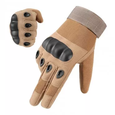 Men's Hard Shell Protective Tactical Gloves in Khaki